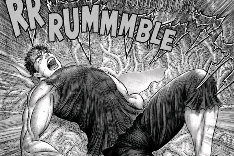 Leitura do Manga BERSERK Capítulo 387 PT BR, A ação se acirra: Guts volta à ação